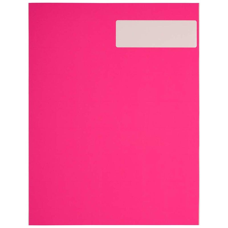 JAM PaperÂ® Address Labels - 1 1/3 x 4 in - Neon Pink - 14 Labels per Sheet, 126 Per Pack - Image 5